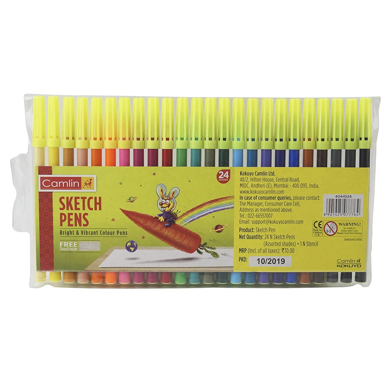 Camlin Plastic Sketch Pen 24 Shades Camel Packaging Type Packet